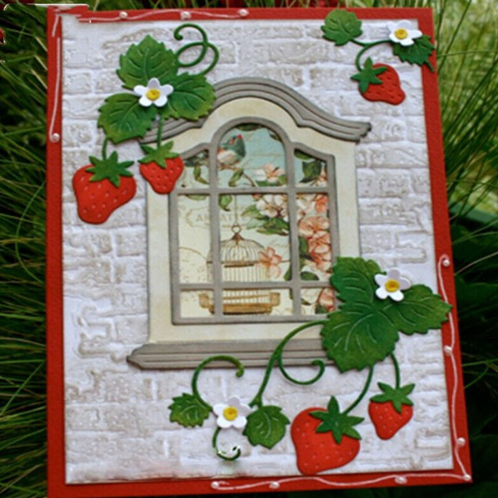 Stamping Template Strawberry Mould Vine Christmas Wedding Birthday Easter Card