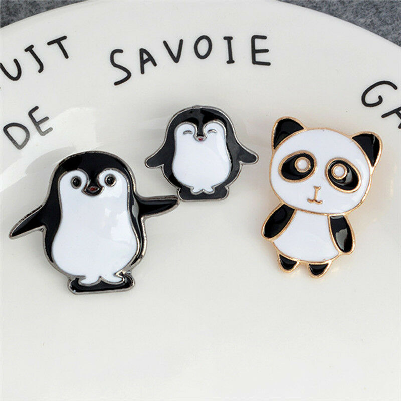3X Cartoon Animals Enamel Collar Pins Badge Corsage Panda Brooch Jewelry G.l8