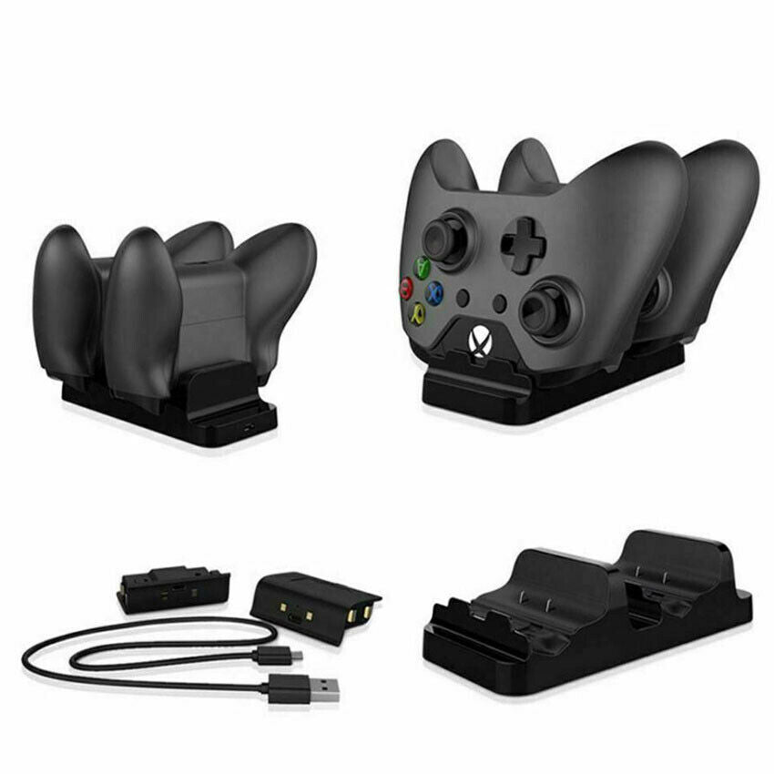 For Xbox One Controller Dual Charging Dock Station Charger Extra Batteries Pack
