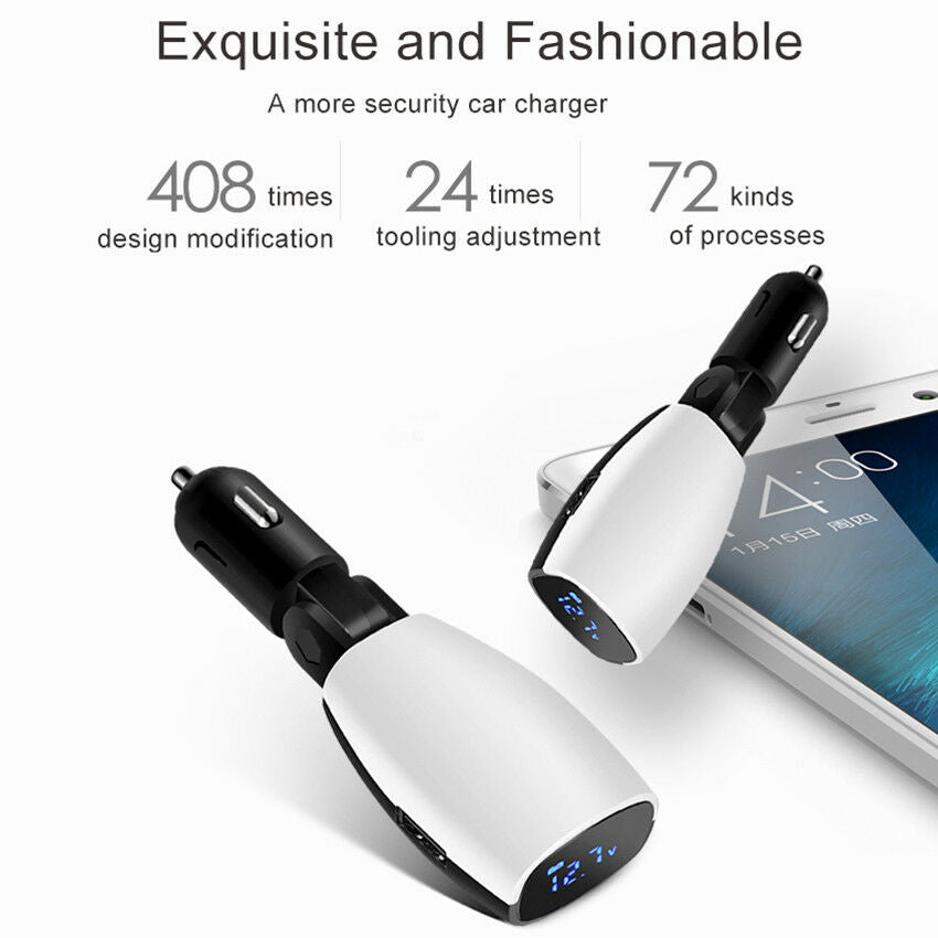Dual USB Digital Car Charger Adapter 3.1A Digital LED Display Smart Auto Charger