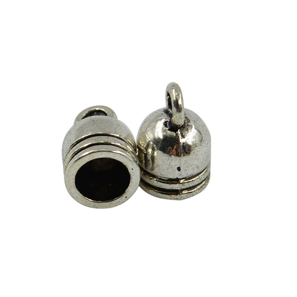 100x Alloy Bell Shape Bead Leather Cord End   Tube Jewelry Findings 5mm