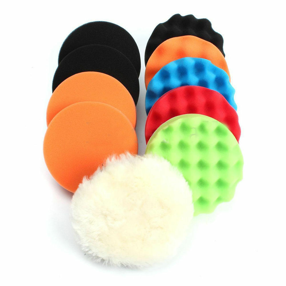 11Pcs 3" Waffle Buffer Polishing Pad Set For Car Polisher F2M9 (S149)