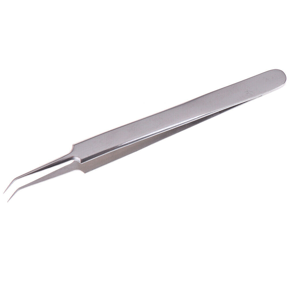 3PCS Precision Tweezers Stainless Steel Curved Fine Tip acne Tweezers Pli Rf