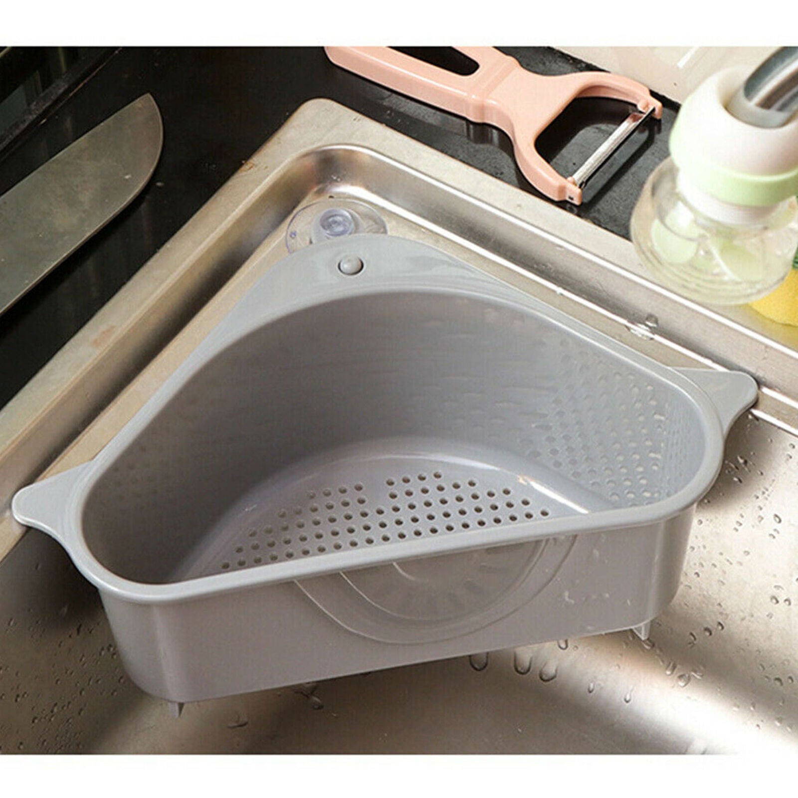 Kitchen Triangle Sink Corner Rack Storage Drain Strainer Holder Shelf Container'
