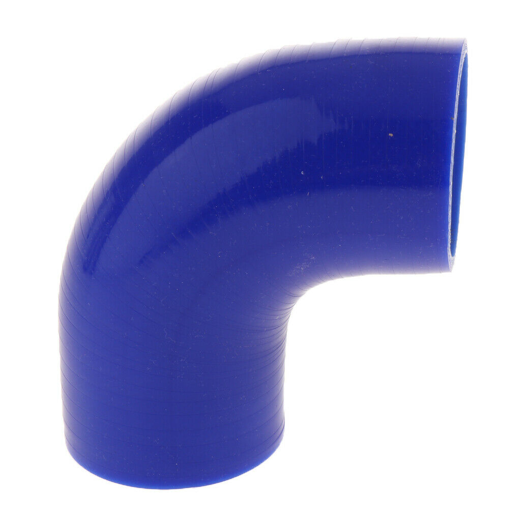 2Pcs 90 Degree 63mm 4 Ply Silicone Elbows Turbo Hose Racing Coupler Pipe Blue
