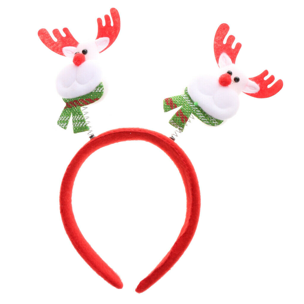 Funny Christmas Themed Headband Santa Claus Head Boppers, Pack of 6