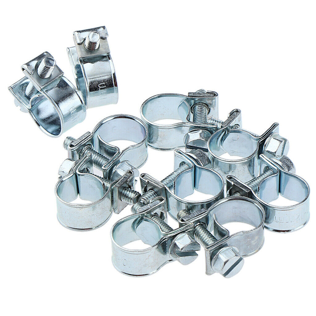 20Pcs Mini Drive Hose Clips Fuel Water Line Worm Clip Ã˜ 8-10mm & 10-12mm