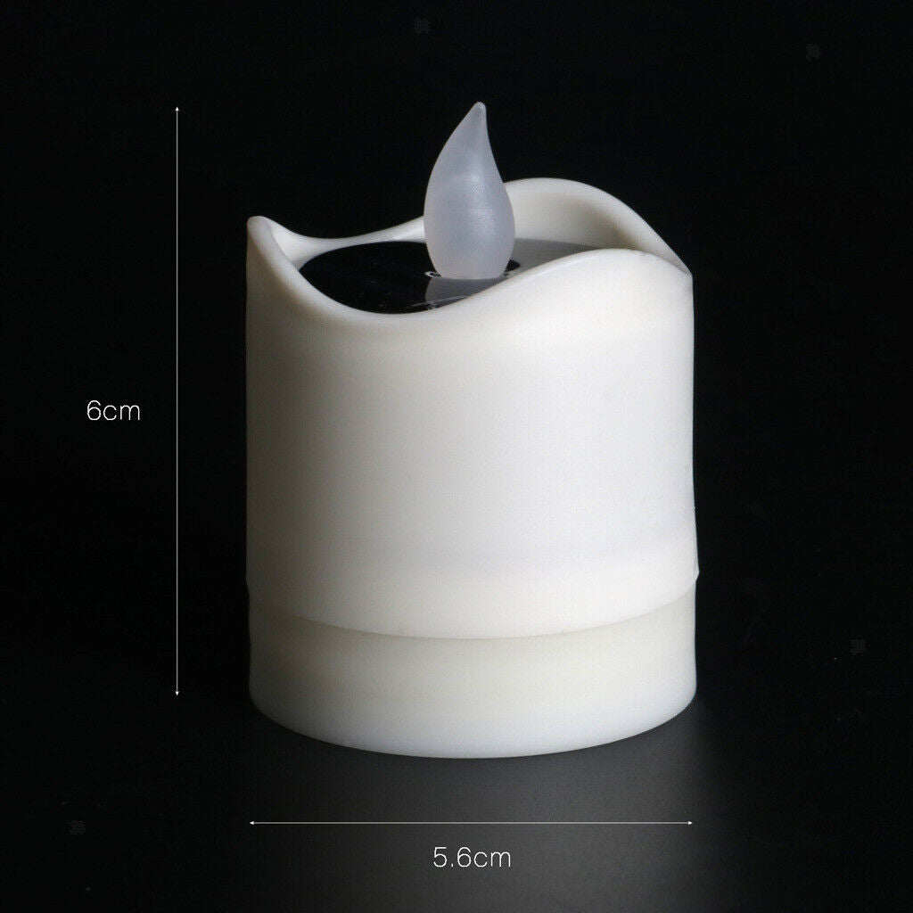 6x Flicking LED Tea Light Candle SOLAR Operated Flameless Tealight Decorative