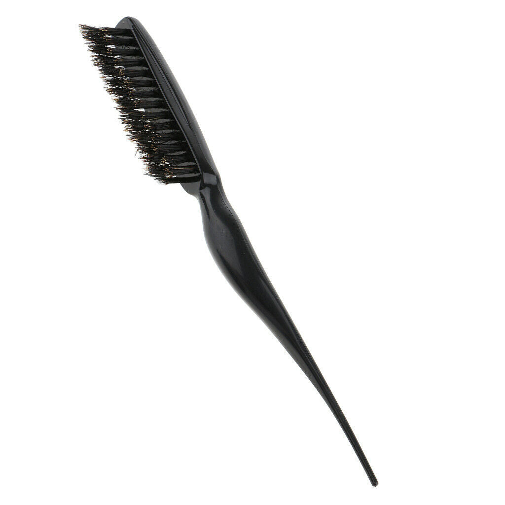 Nylon Teasing Hair Brush With Plastic Handle, Three Row Salon Teasing Brush, Rat