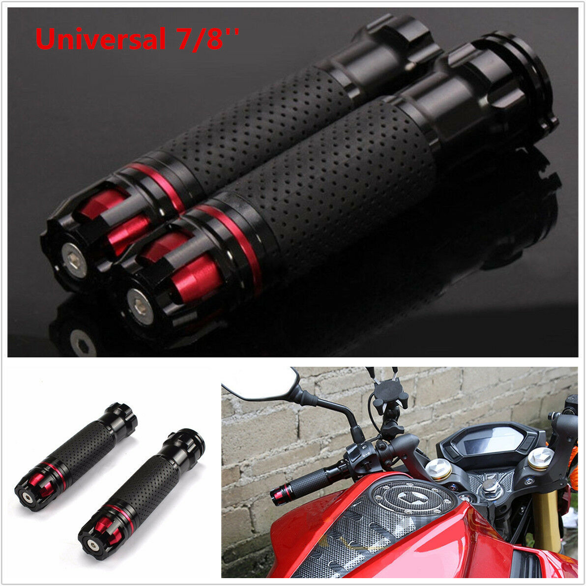 7/8'' 22mm Motorcycle Throttle CNC Aluminum Alloy Rotatable Handlebar Hand Grips