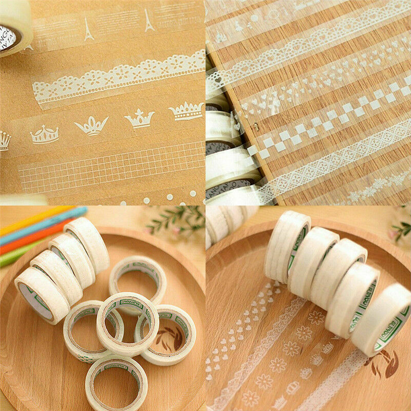 Lace Roll DIY Washi Paper Decorative Sticky Paper Self Adhesive Masking Tape 5X