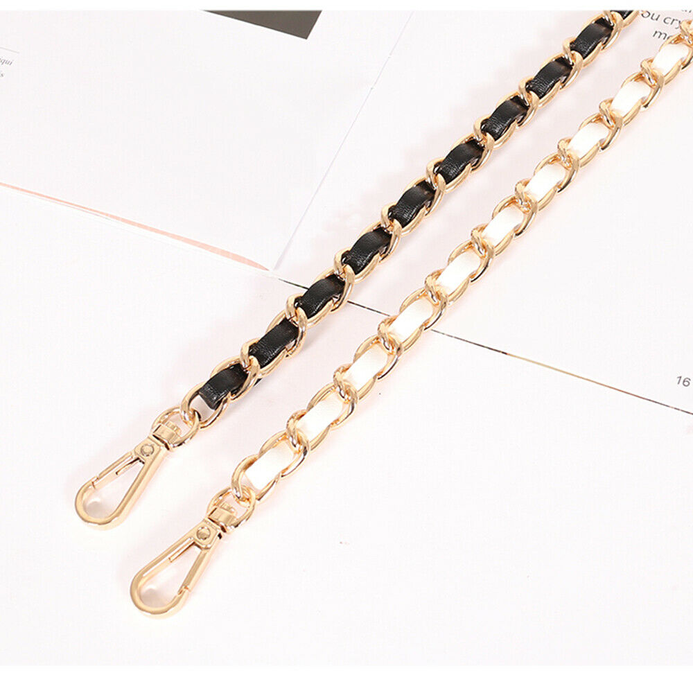 5X Chic Shoulder Crossbody Bag Strap Replacement Leather Metal Chain 47inches