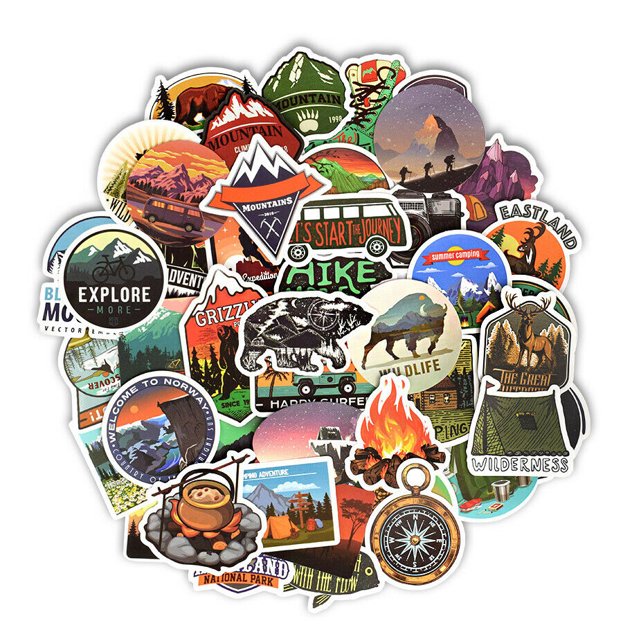 50 pcs Outdoor Notebook Bumper Stickers Luggage Car Styling WaterProof Decals