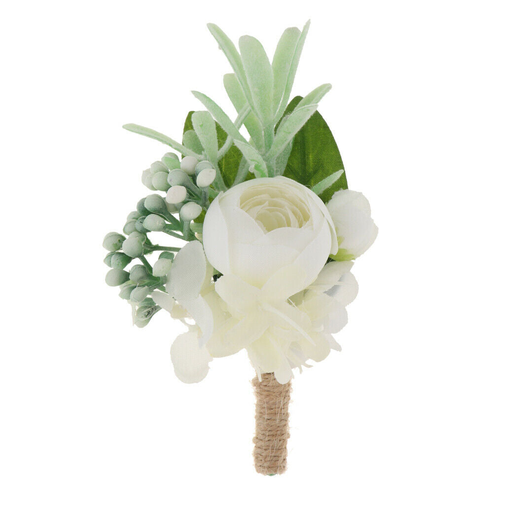 5 Pieces Wedding Artificial Corsage Bridal Groom Wedding Party Supplies