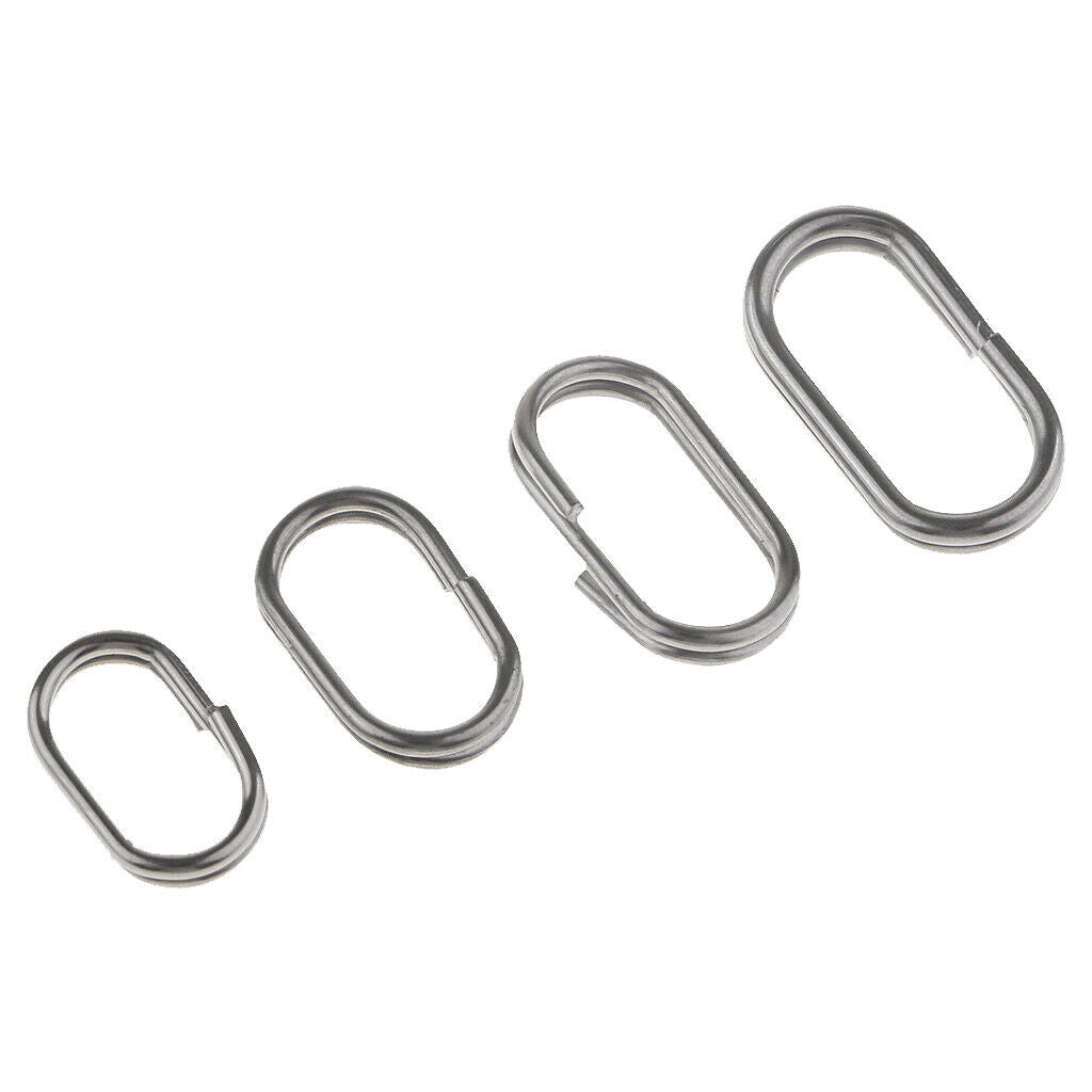 170pcs Oval Split Rings Stainless Steel Double Loop Snap Tackle Connector