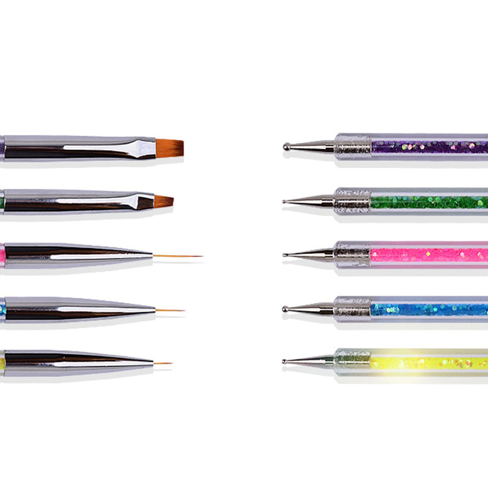5 Pcs Tiny Nail Art Brush UV Gel Ultra Thin Liner Painting Drawing Pens
