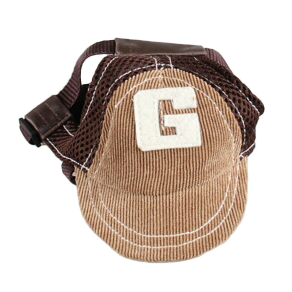 Baseball Hat Sun-shading   with Ear Holes For Small to Large Dogs Coffee-S