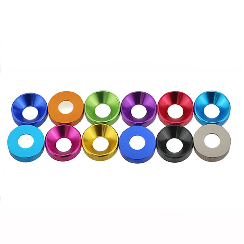 M4 Countersunk Head Washers Gaskets Aluminum Alloy Anodized 11-Colors,each 5pcs