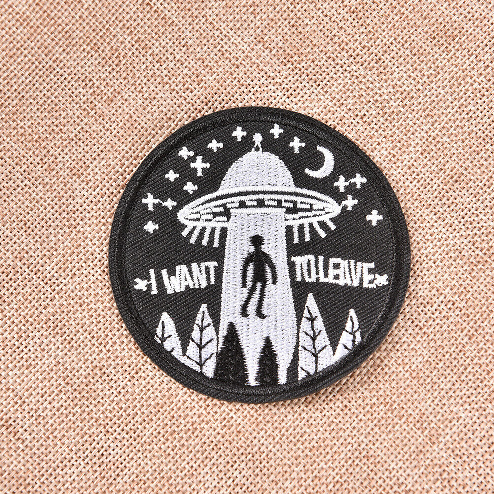 embroidery flying saucer UFO iron on patch badge hat jeans fabric applique.l8