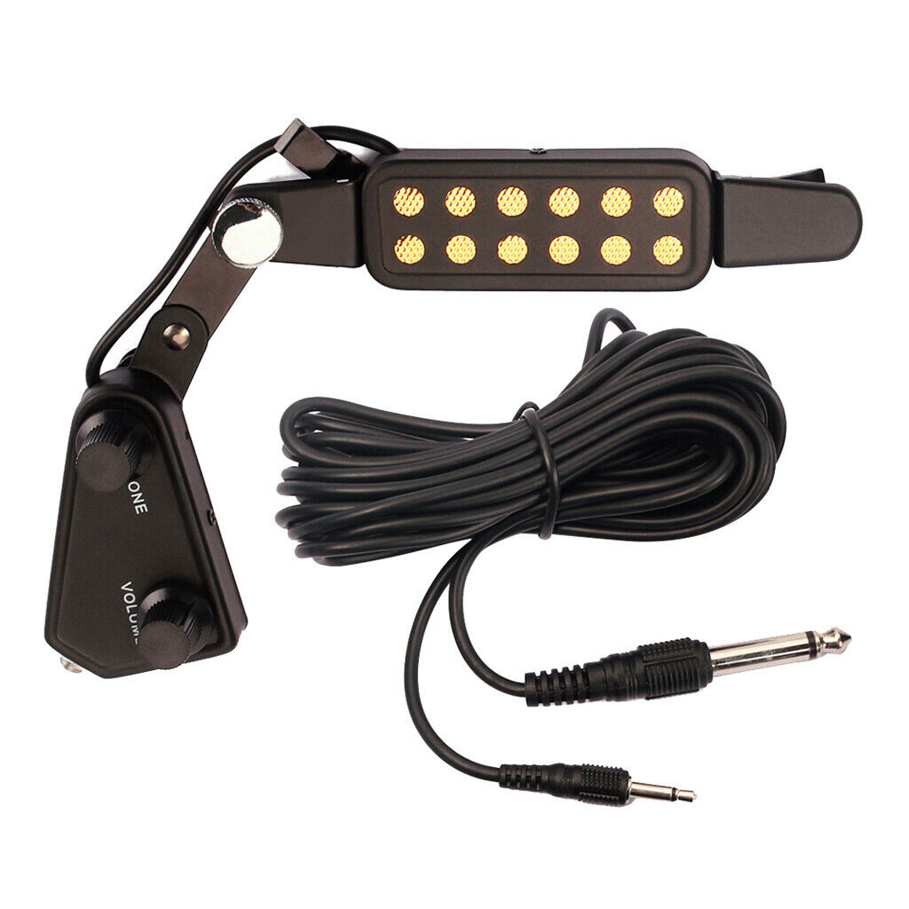 12 Holes Guitar Transducer Pickup Pickup With  Cable For Acoustic Guitar,