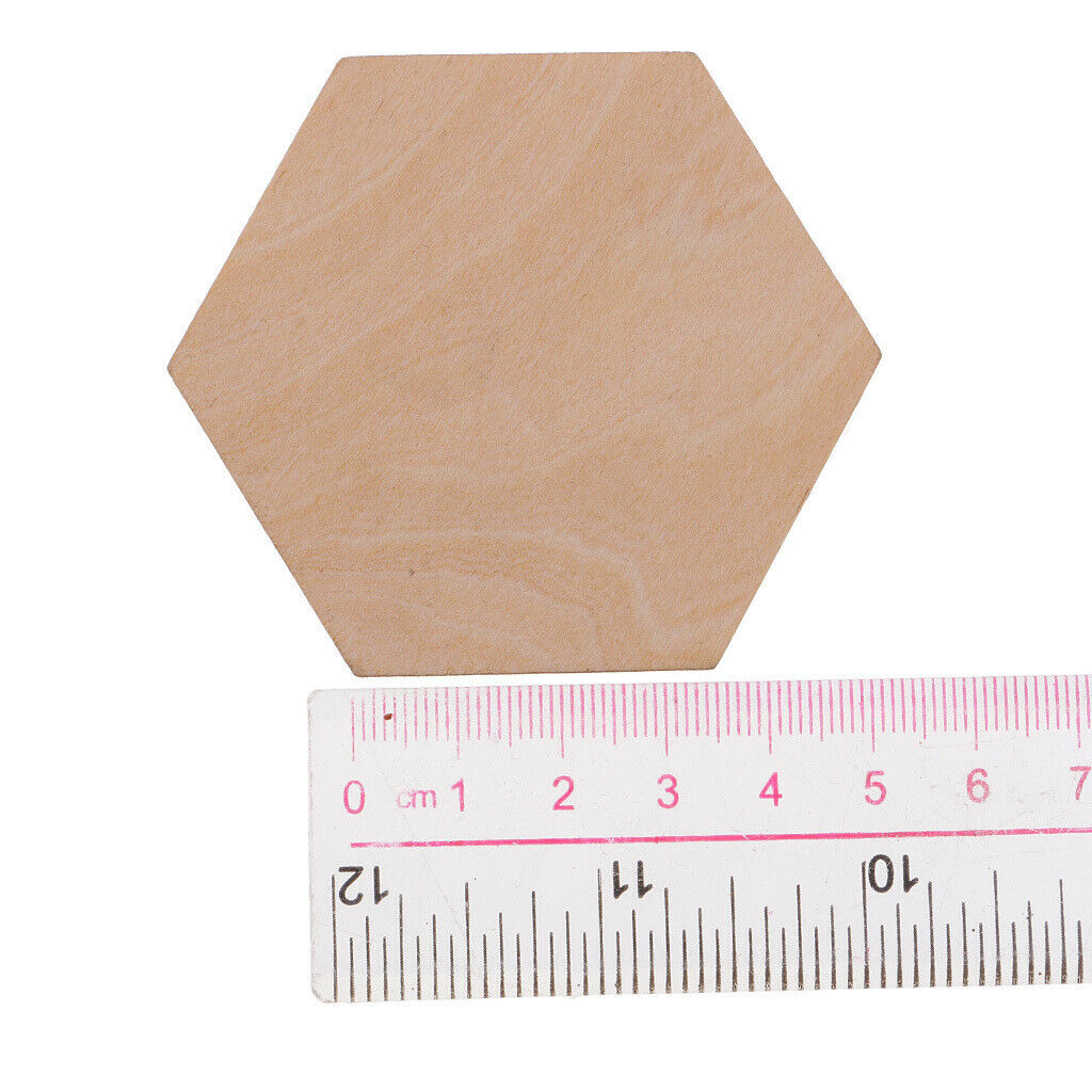 50 pieces of 60 mm hexagon wooden discs for decoration ornaments