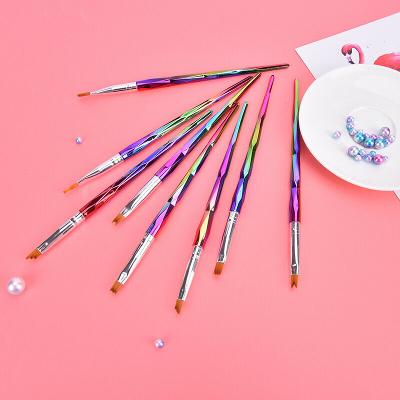 8Pcs Flower Drawing Pen Gradient DIY Nail Art Brush Set Painting Drawing TooFCA