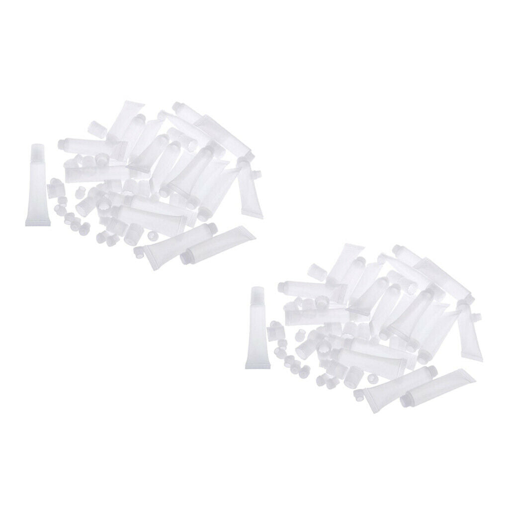 40x 8g Plastic Empty Lip Gloss Balm Soft Tubes Travel Portable Bottles