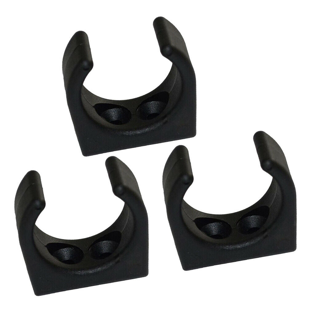 3x Nylon Storage Clips Paddle Pole Holder Hooks Stowing Bracket Clamps Black