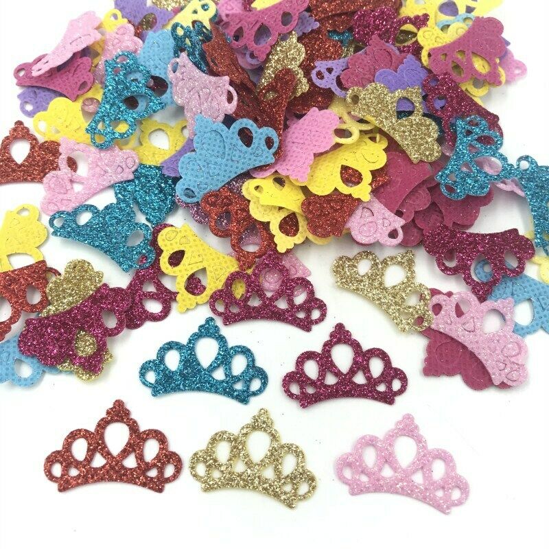 100pcs Mixed color Sequin Crown Felt Appliques clothing scrapbooking 3cm