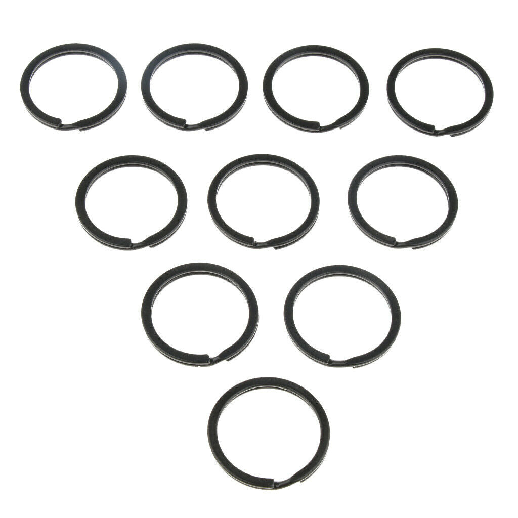 10Pcs Stainless Steel O Ring Sports Key Chain Buckle Holder Camping Black 30mm