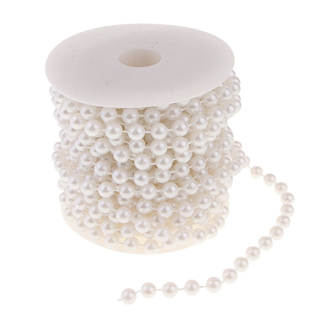 Artificial Pearls String 8mm String Beads Chain Trim Bridal Bouquet Crafts