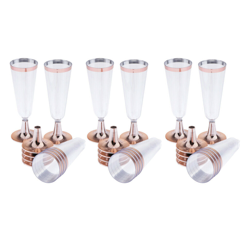 Pack of 18 Plastic Champagne Cups Wine Glass Utensils Party Home Kitchen Bar