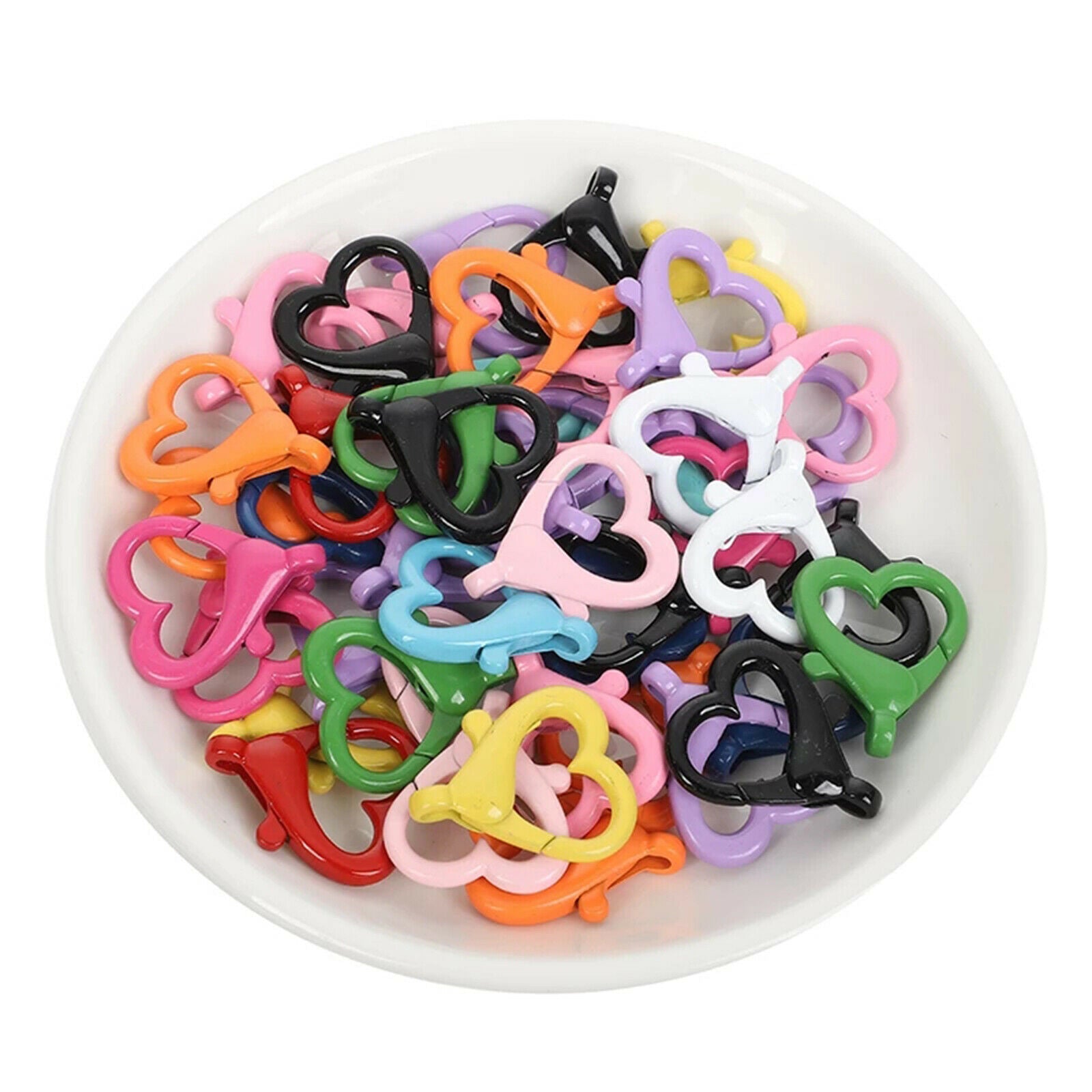 50pcs Plastic Heart Lobster Clasps Hook Clips for Jewelry Making Accessories