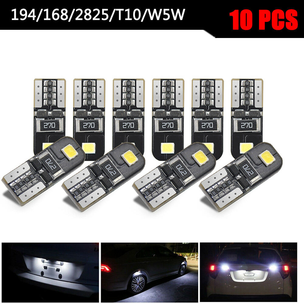 10 X 6000K Canbus 2825 T10 168 194 W5W Dome License Side Marker LED Light Bulb /
