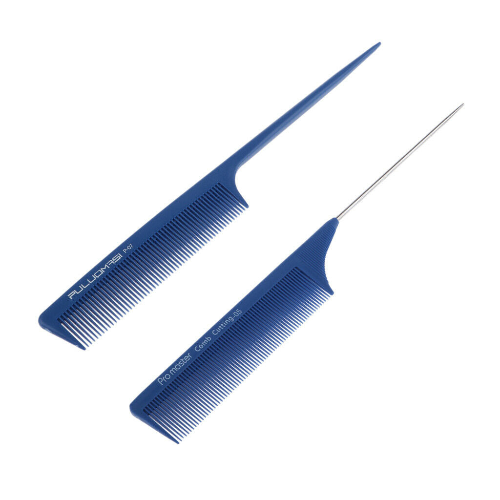 2Pcs Anti-static Teasing Combs Frizz Free Fine Tooth Perm Dye Coloring Brush