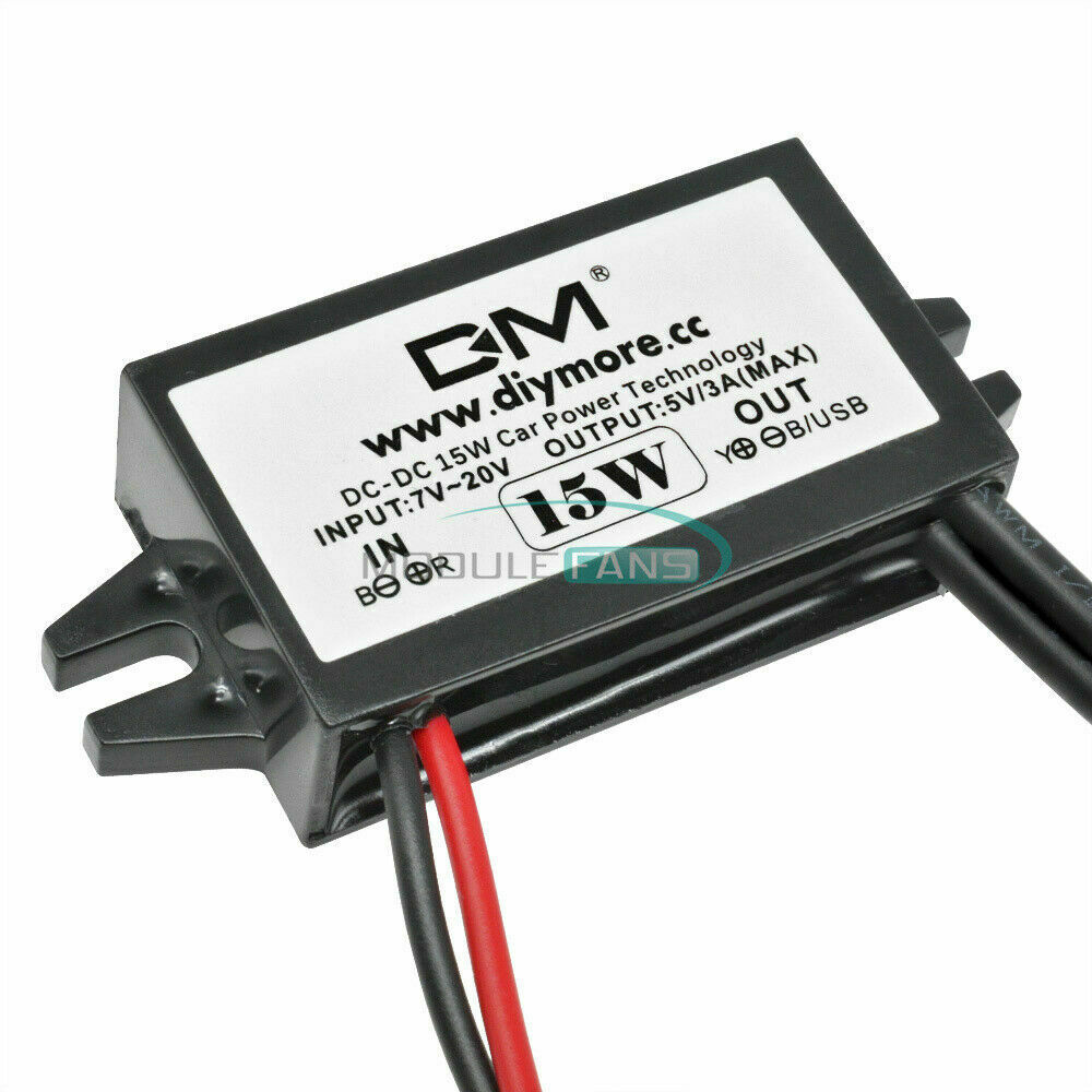 DC-DC Converter 12V To 5V Module 3A Double Dual USB Output Power Adapter