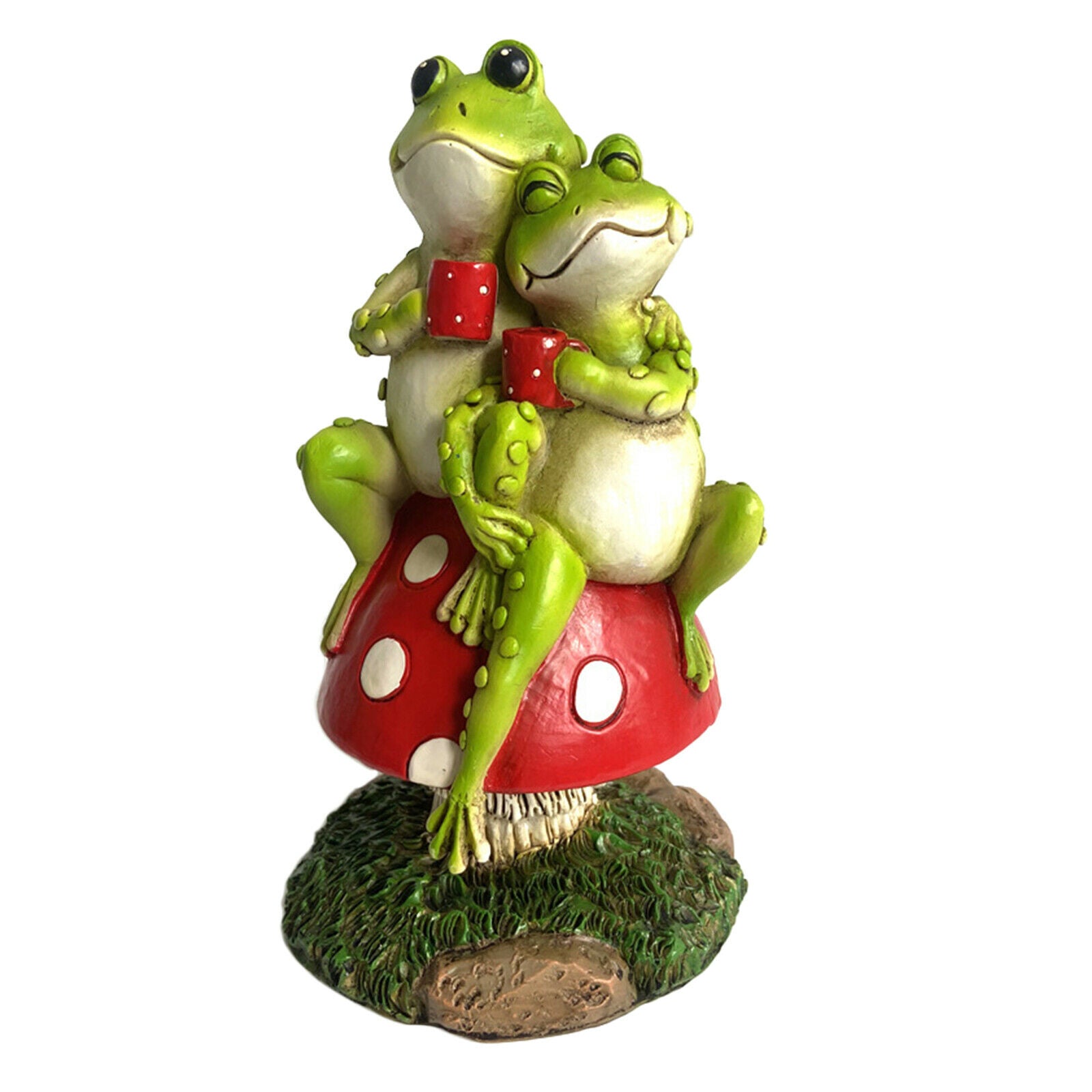 Art Creative Garden Frog Statue Polyresin Animal Sculpture Patio Decorative