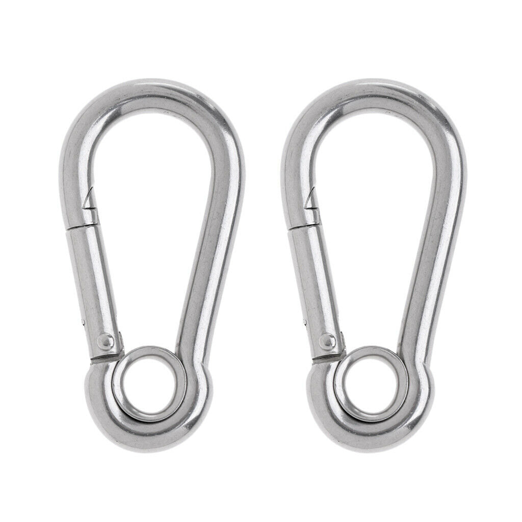 2pcs Heavy Duty Stainless Steel Carabiners Clips Hooks for Hammocks, Camping,