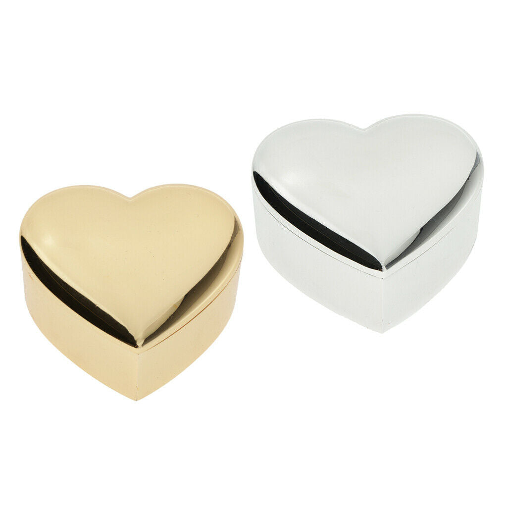 2x Luxury Heart Gift Box Couple Ring Box Pendant Trinket Jewelry Box Holder
