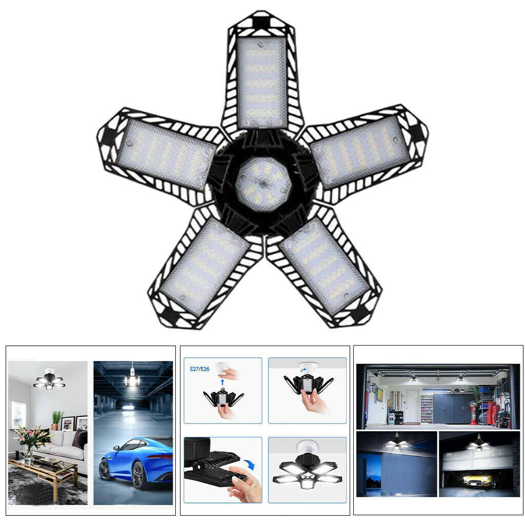 LED Garage Lights 80W Deformable Garage Ceiling Lights Fixture Lamp Basement
