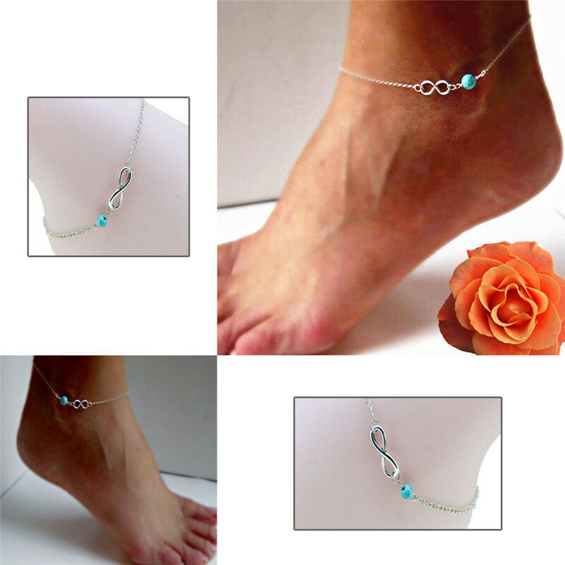 Fashion Bohemian Bead Infinity Charm Chain Anklet Bracelet Barefoot Rewelr.l8