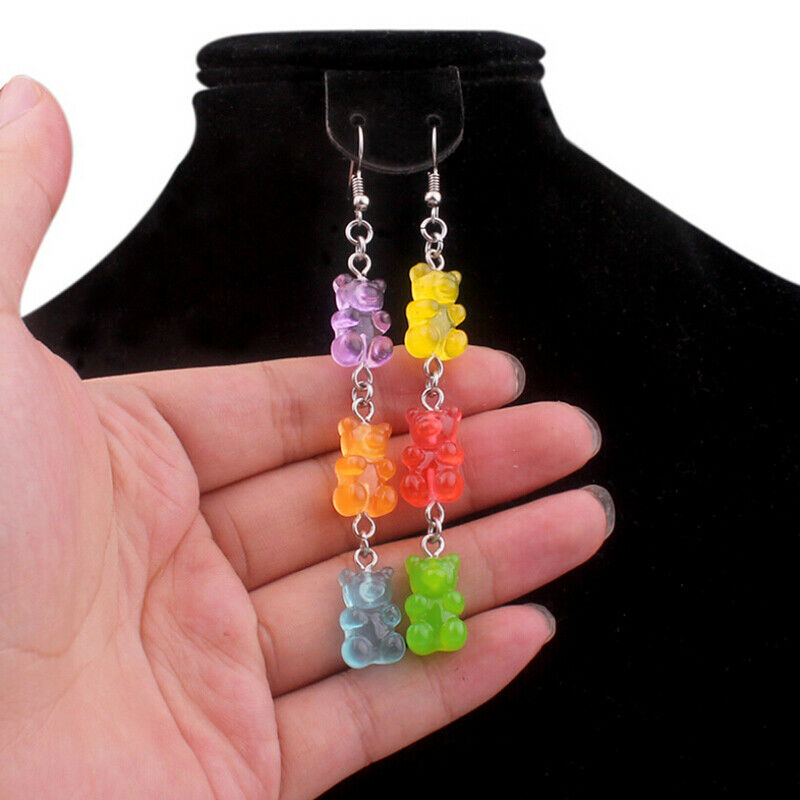 New Funny Colorful Cartoon Three Bear Animal Dangle Drop Earrings Jewelry.l8
