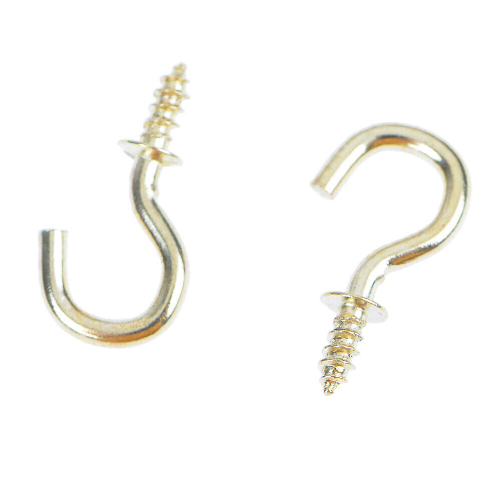 20Pcs 1/2 Inches brass plated cup hooks coat peg hanger high quali.l8