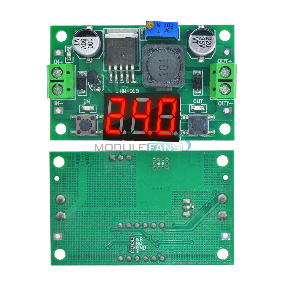 5PCS LM2596 DC Step Down Buck Converter Module Voltage Regulator LED Voltmeter