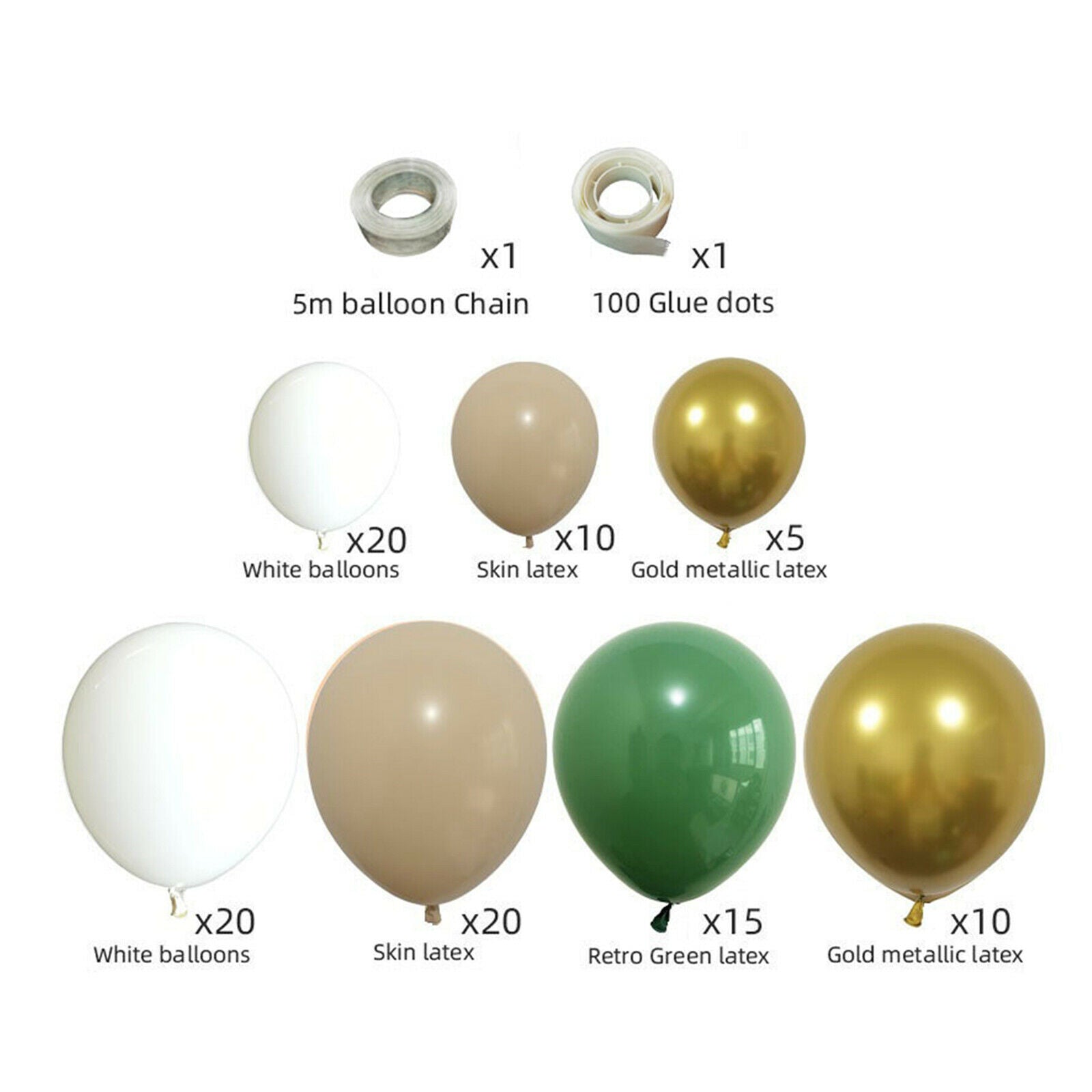 Retro Green Balloons Garland Arch Latex Balloons for Birthday Backdrop Decor