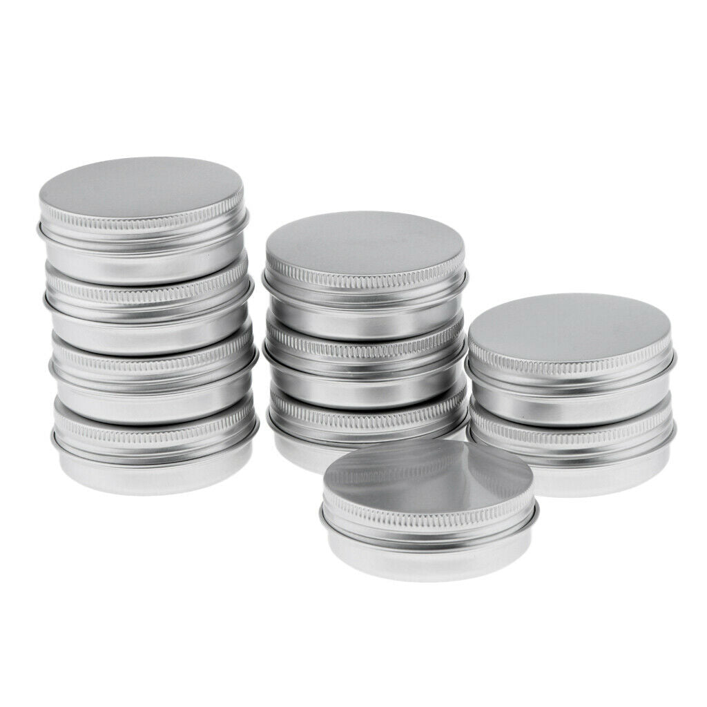 10x Empty Aluminum Tins Cans with Screw Lids Candy Box Container   40g