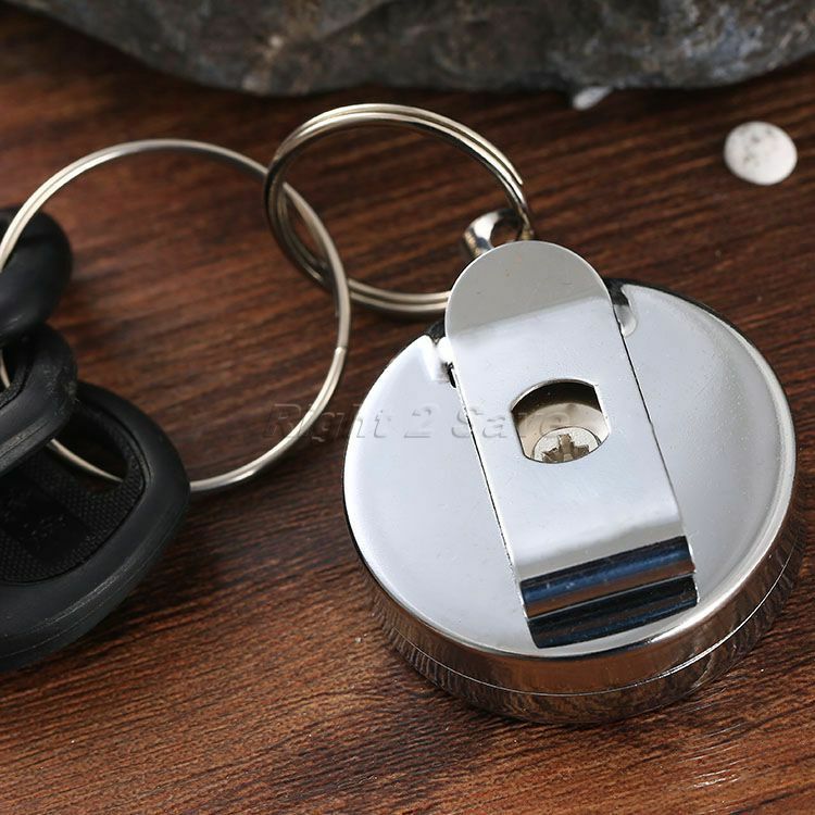 Stainless Steel Retractable Reel Badge Nurse ID Holder Belf Clip Keychain EDC