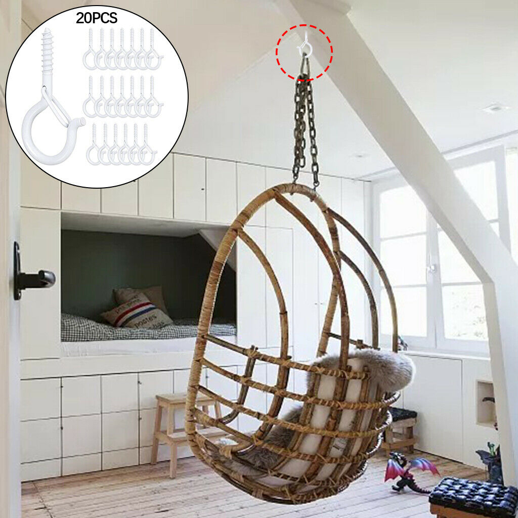 20PCS Q-shaped Ceiling Hooks Safety Buckle Design Outdoor Practical Gadget