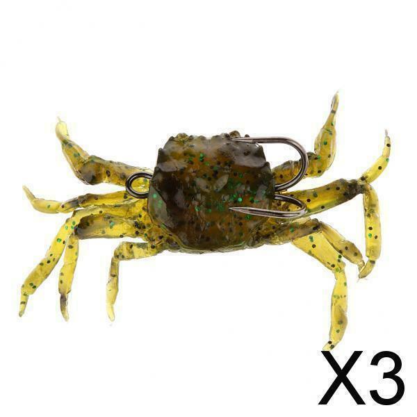 3X Fishing Tackle Soft Lure Crab Simulation Saltwater Hook Bait Green