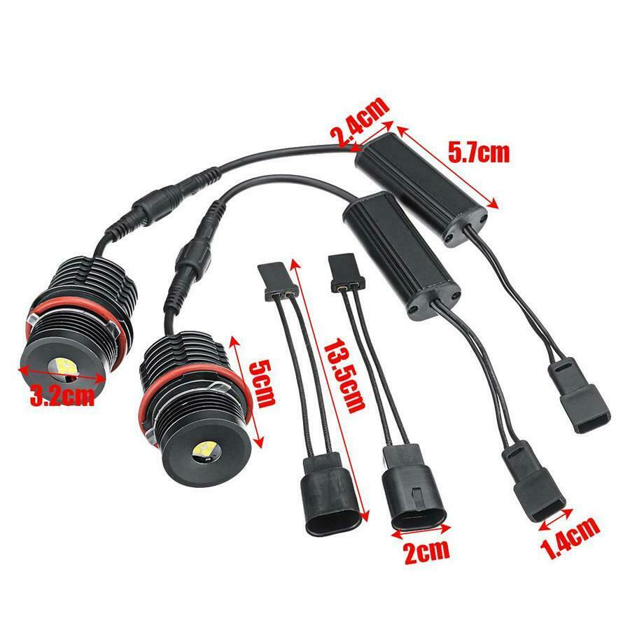 2Pcs LED Angel Eye Headlights Light Bulb For BMW 1/5/6/7 Series M5 M6 X3 X5 E64